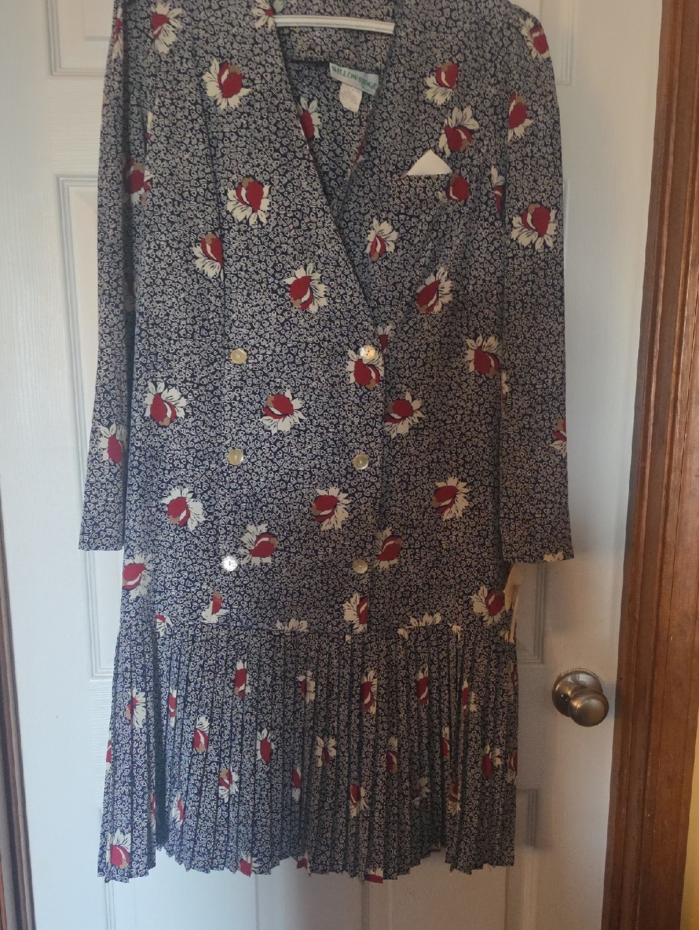 Willow Ridge Navy and White Long Sleeve Dress